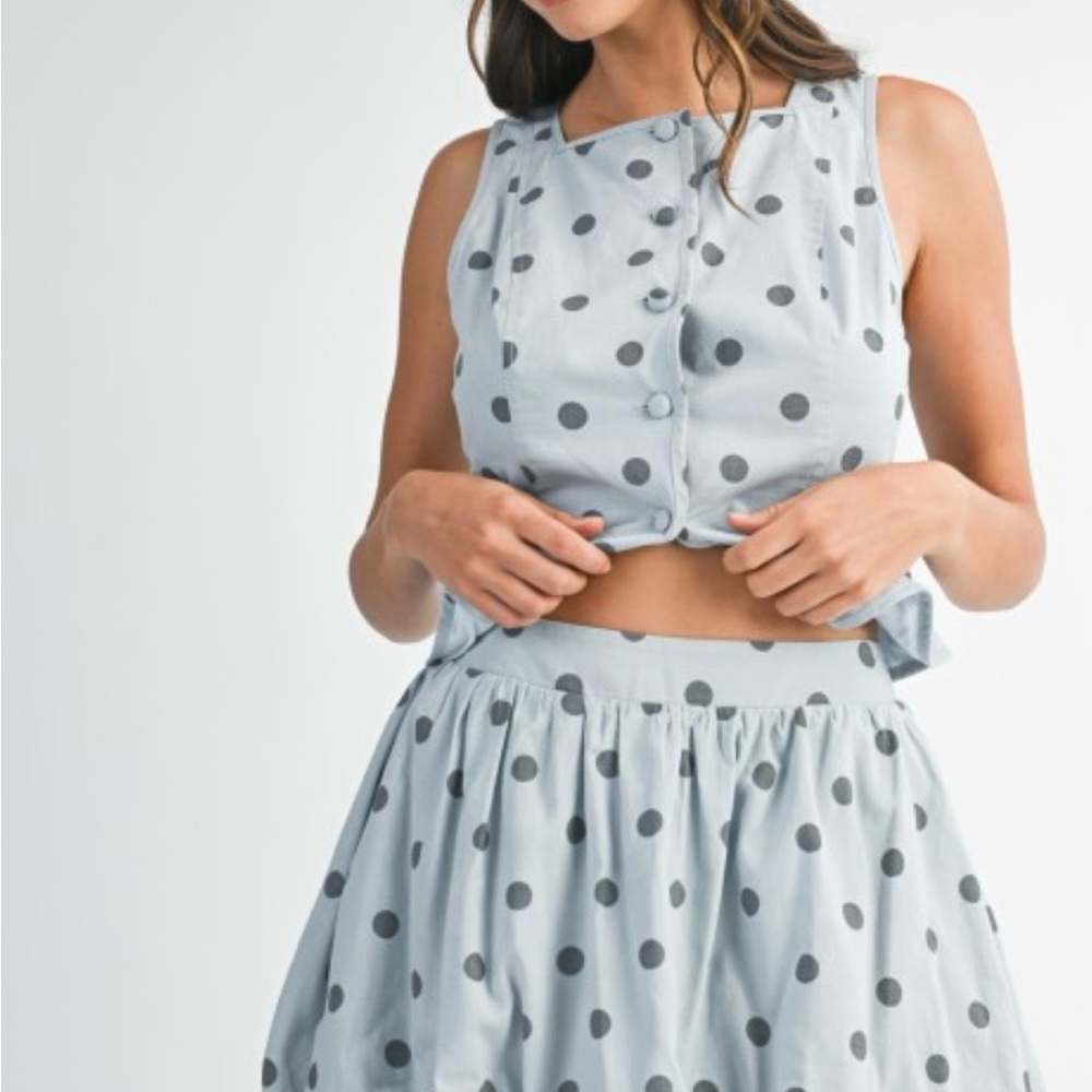 Polk a Dot Vest Top and Bubblr Mini Skirt